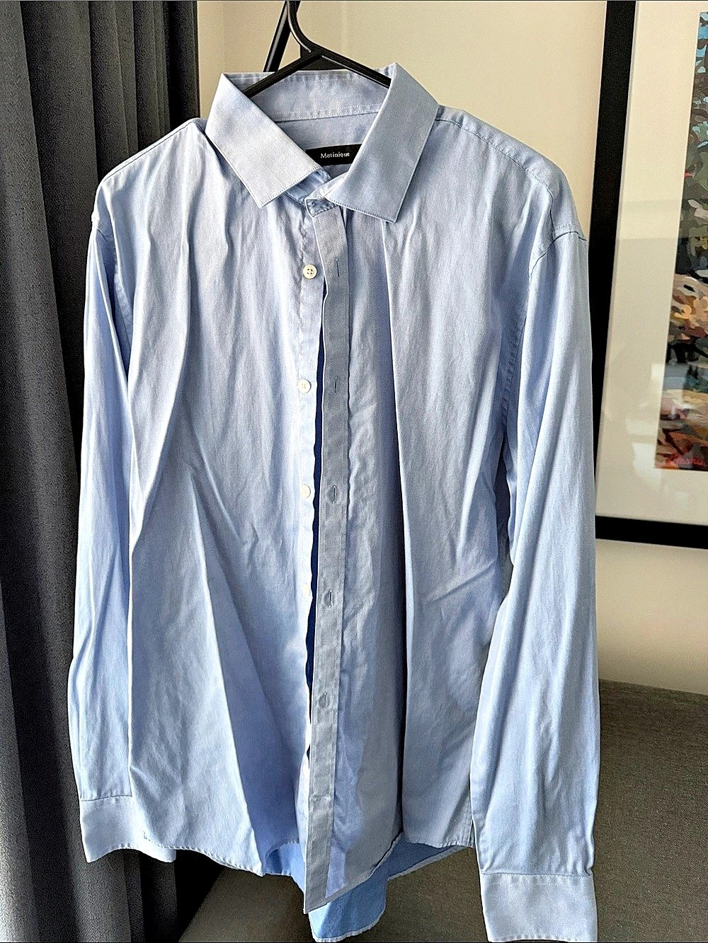 Matinique Cotton Button Down Shirt in Blue